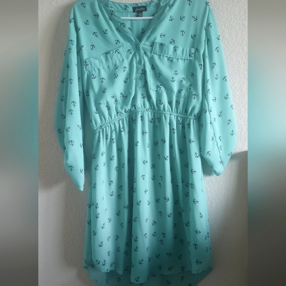 Mint green dress with anchors - Picture 3 of 8